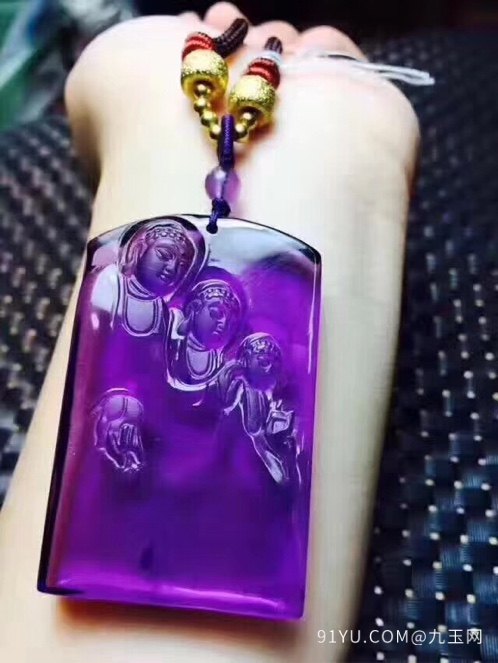 紫水晶佛祖吊坠