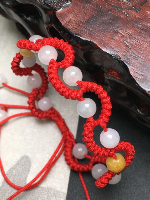 天然翡翠5mm珠子(手链)手工编织简单大