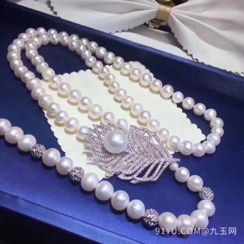 香港珠宝展最新版 天然白珍珠毛衣 送礼送
