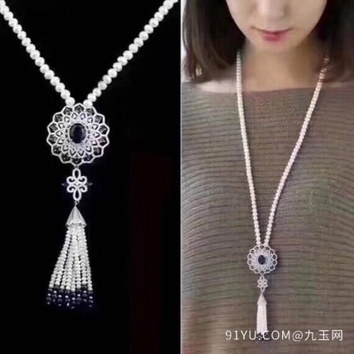 香港珠宝展最新款珍珠毛衣链 纯天然