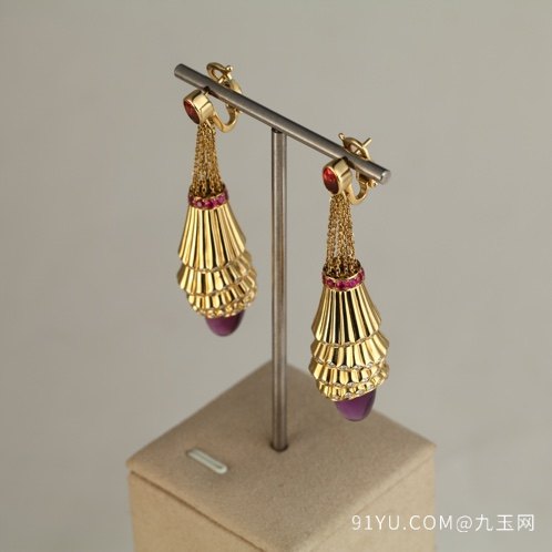 宝诗龙紫水晶古董耳环