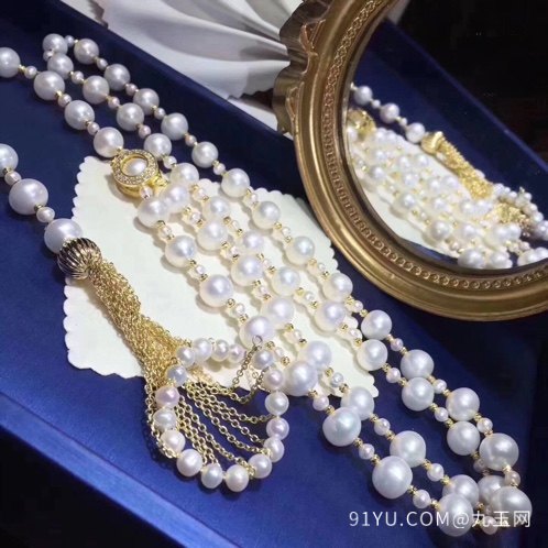 最新款 香港珠宝展最新款珍珠毛衣链项链 