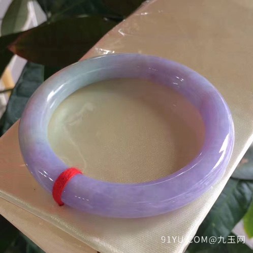 缅甸天然手镯糯种紫罗兰圆条手镯