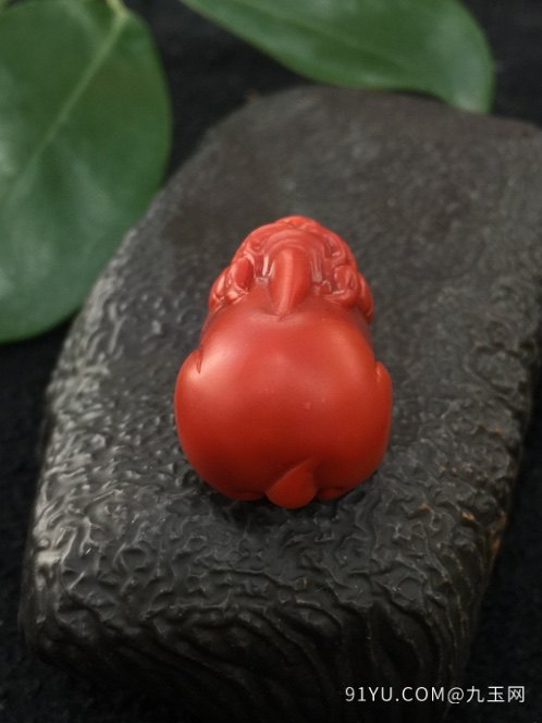 (苏工南红)四川瓦西南红精品貔貅 艳丽锦红色 玉质