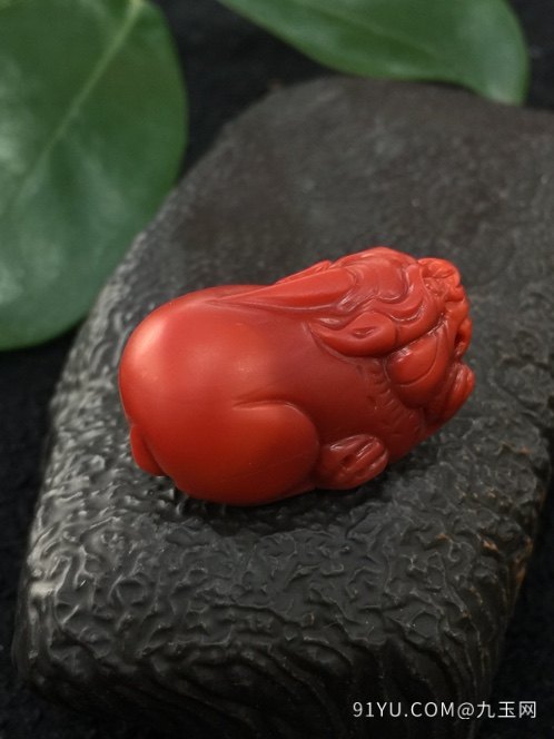 (苏工南红)四川瓦西南红精品貔貅 艳丽锦红色 玉质