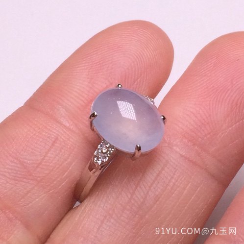 冰紫戒指 18k白金＋南非钻石 种老起光 