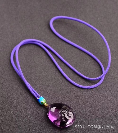 绝美纯天然巴西紫水晶龙吊坠 晶体通透