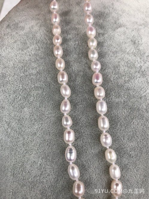 天然淡水珍珠项链珍珠尺寸：6mm 长