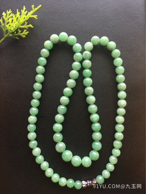豆绿色(两用项链)可做项链手链72颗豆绿色珠子取