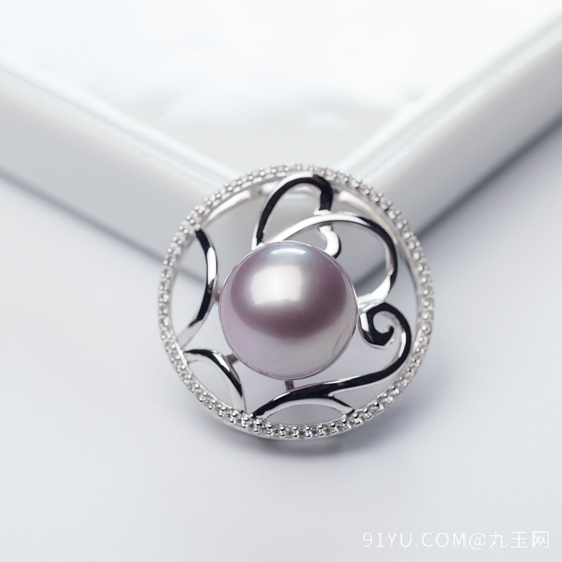银镶淡水紫色珍珠吊坠