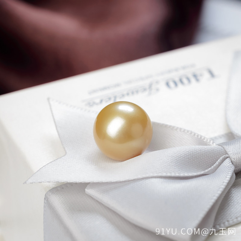 12.3mm海水金色珍珠圆珠