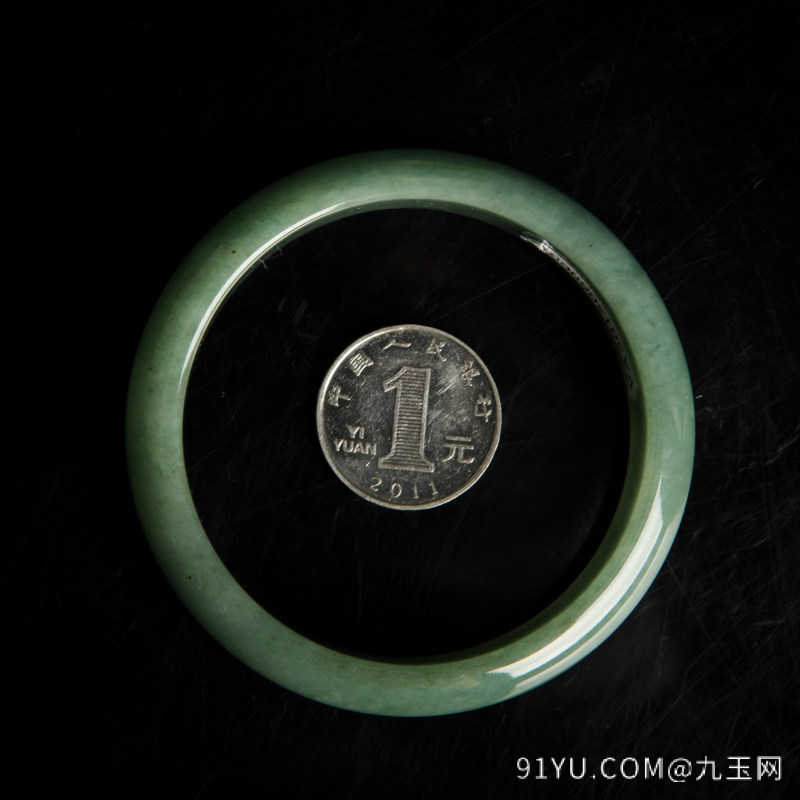 59.5mm糯种深绿翡翠手镯