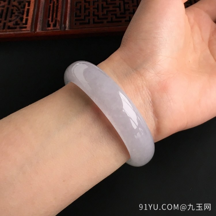 冰种淡紫罗兰手镯(55mm)
