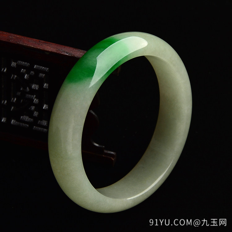 糯冰种黄加绿手镯(58.7mm)