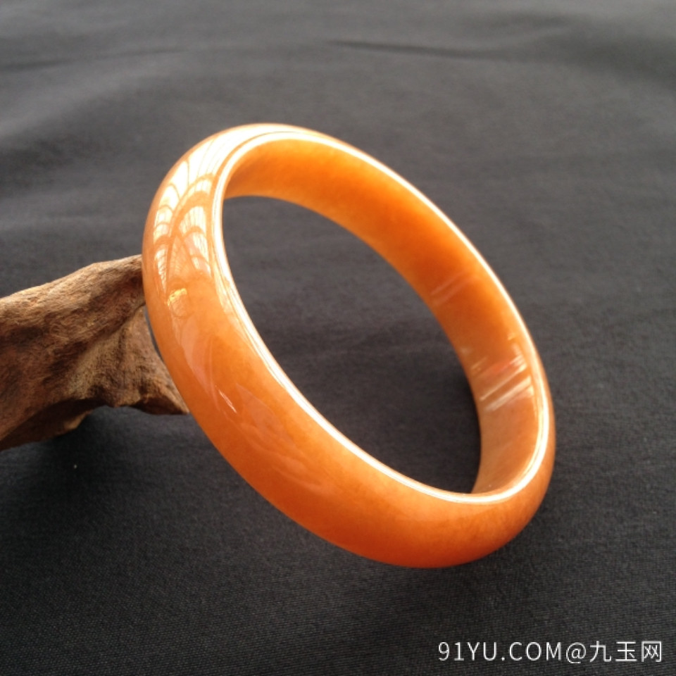 糯冰种红黄翡手镯(56.6mm)翡翠