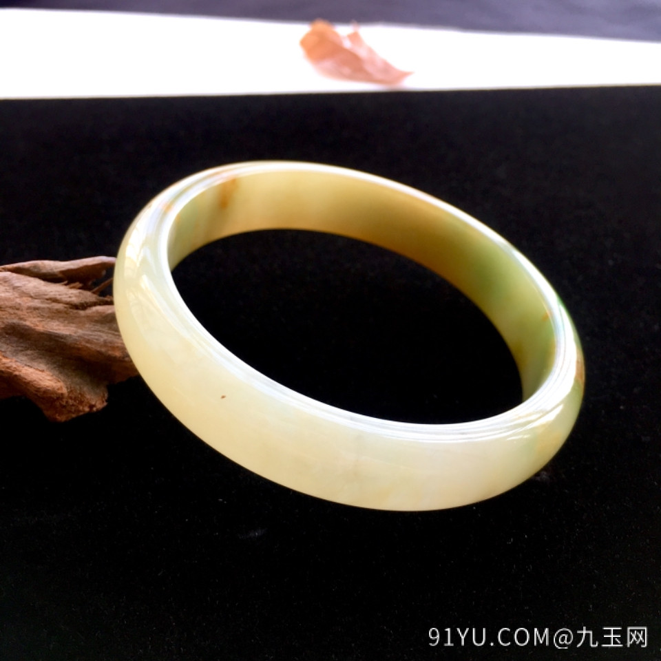 细糯种黄加绿手镯(58.7mm)翡翠