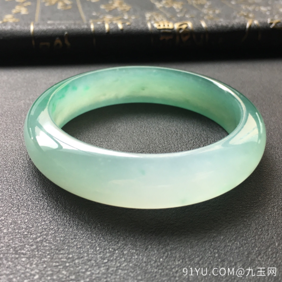 冰种绿晴水翡翠手镯(54.4mm)