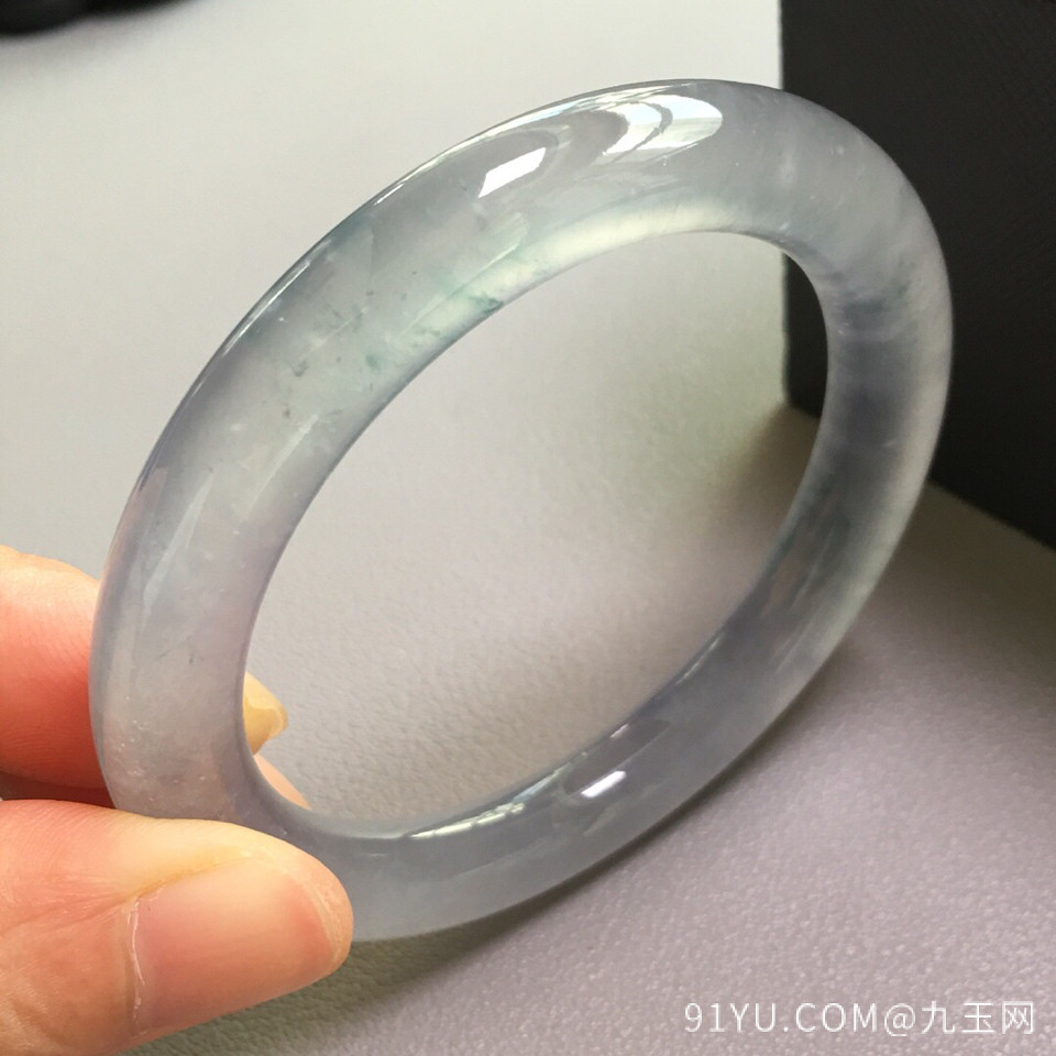 玻璃种飘花圆条手镯(51.4mm)翡翠