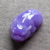 紫罗兰糯冰种貔貅小摆件