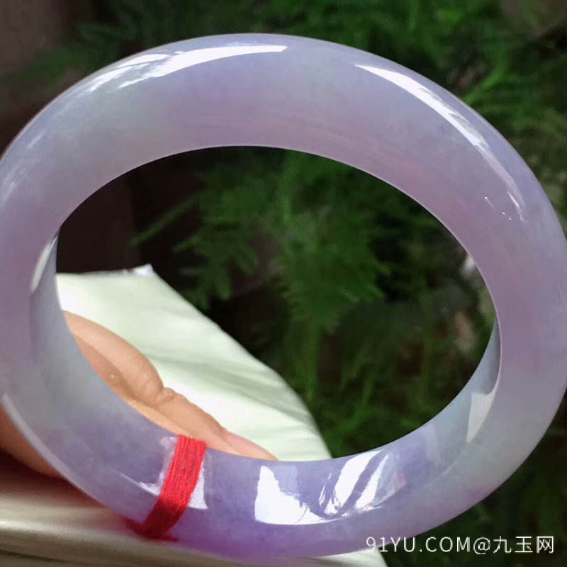 糯种正圈紫罗兰翡翠手镯60mm