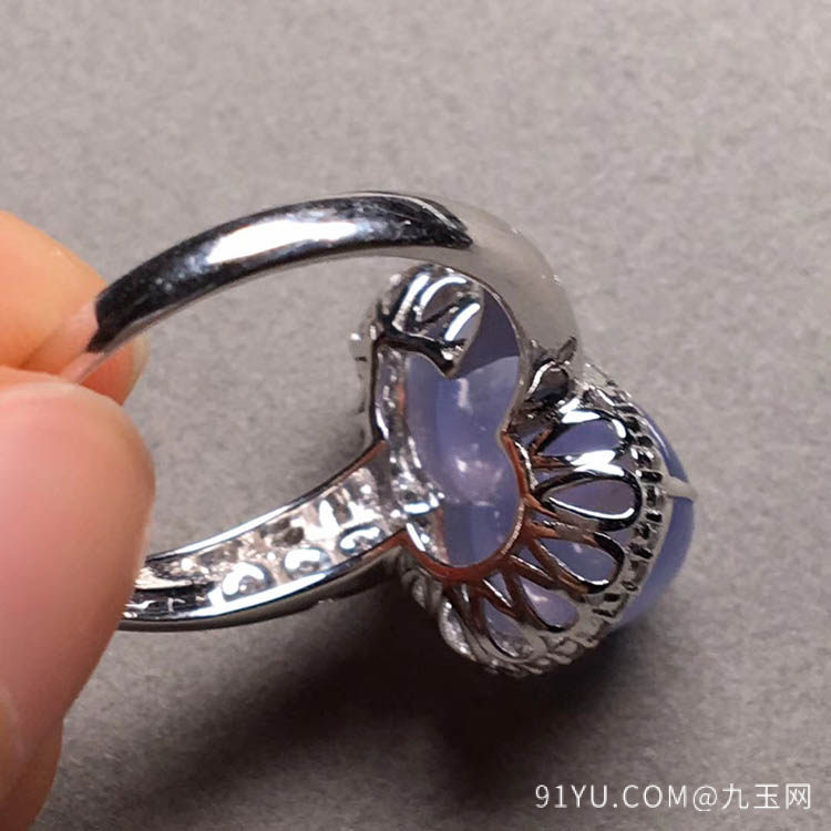 紫罗兰冰种葫芦翡翠戒指