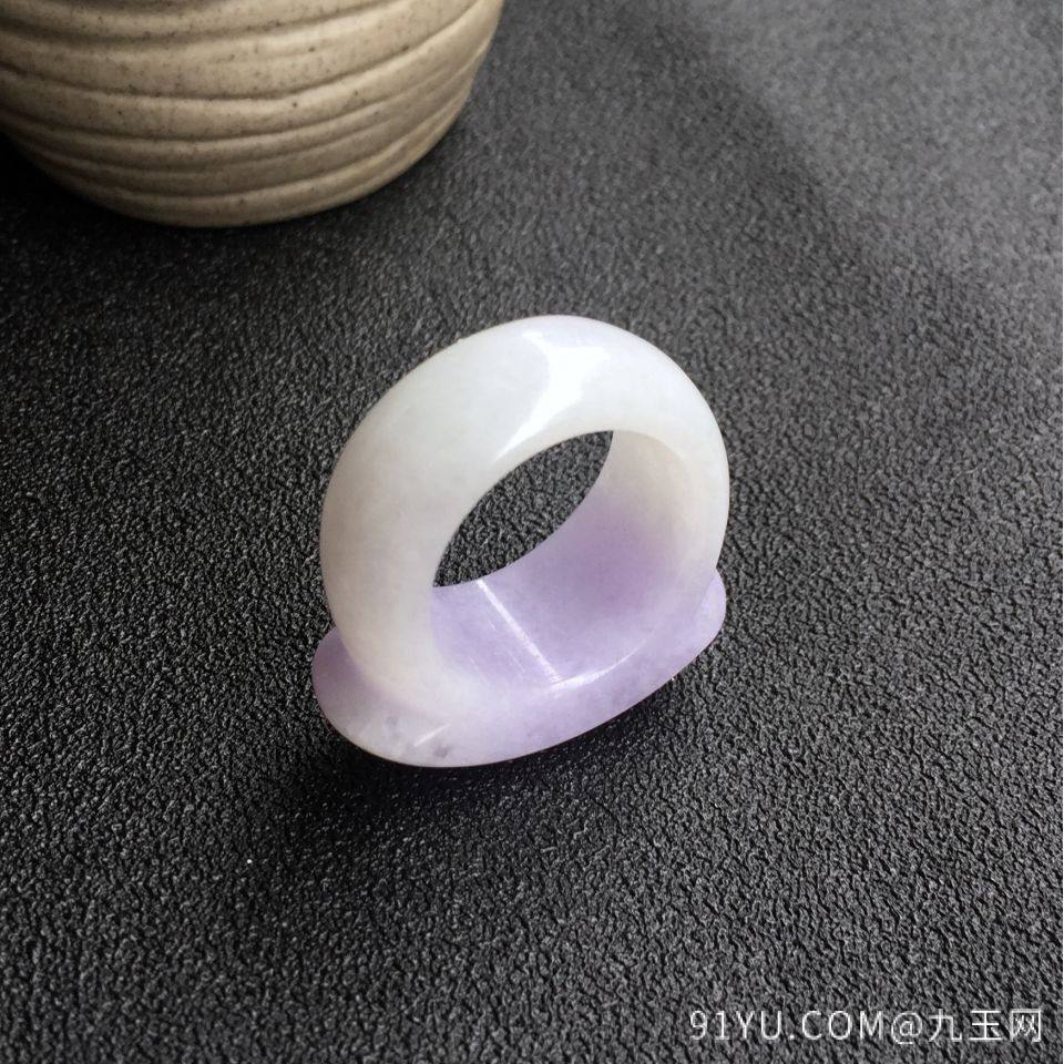 紫罗兰糯种马鞍翡翠指环