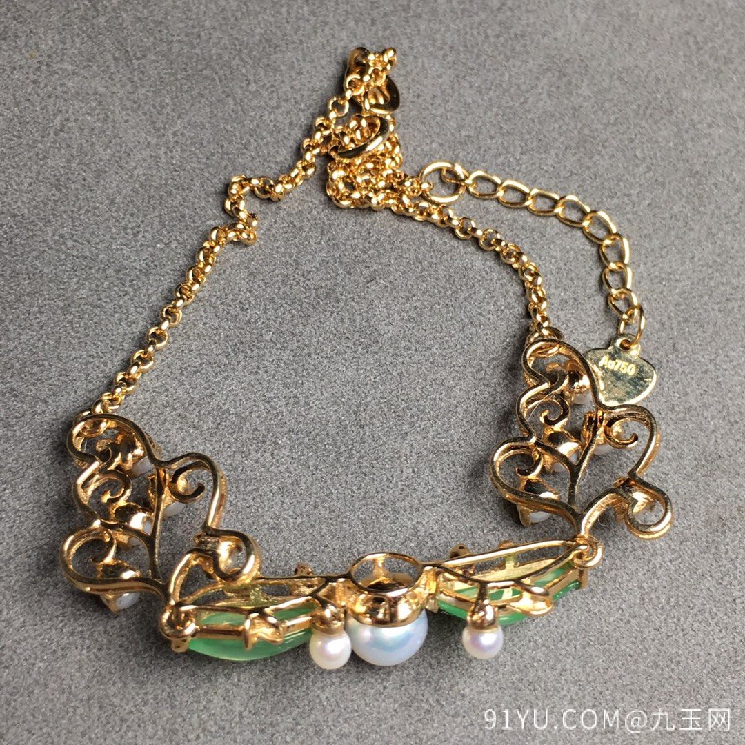 随行翡翠➕珍珠手链佩戴时尚，玉质细腻，完美