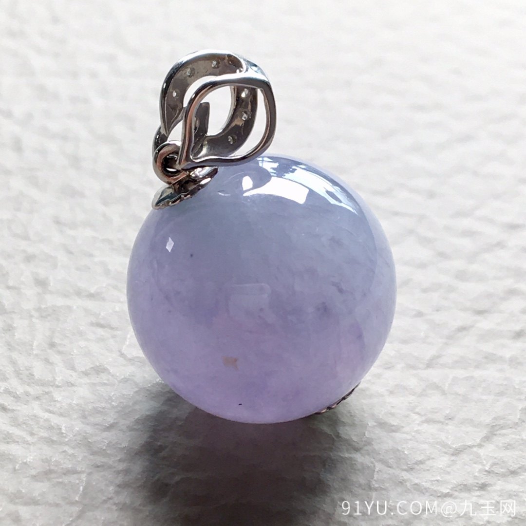 ❤母亲节福利。高冰种紫罗兰珠珠吊坠，珠圆玉润，色泽浓郁，裸石：15.5mm