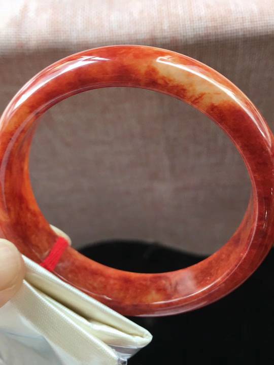红翡正圈翡翠手镯，完美种老，尺寸58.5／14.3／7.4mm，特惠[玫瑰]不议