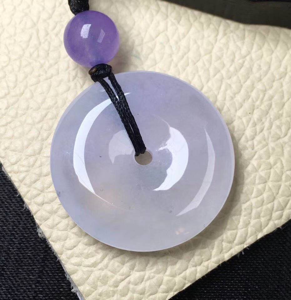 (22)冰紫平安扣，种好料细，饱满完美，尺寸：26.8/6.5mm